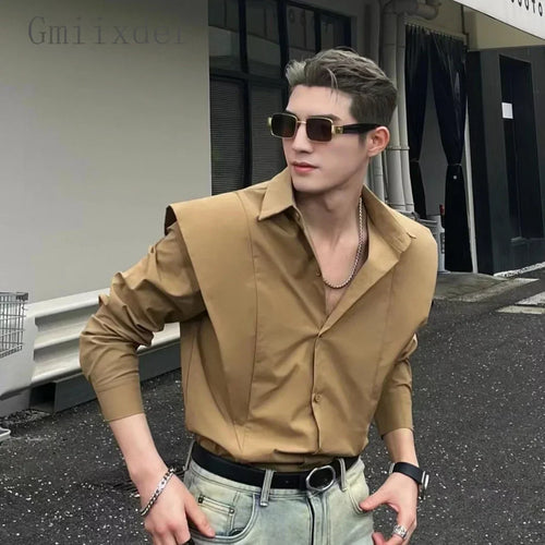 CAMISA HOMBROS ANCHOS ELEGANTE HOMBRE SILAMODA™